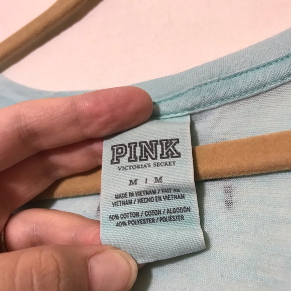 Victoria’s Secret PINK Blue & Black I’ll Workout Tomorrow Graphic Tank Top M GUC - Picture 5 of 6